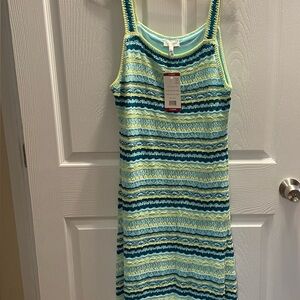 Jessica Simpson Vibrant Knit Dress in Blue and Green